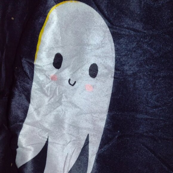 Cute Halloween Throw Blanket Ghost Pumpkin Moon Bats - Picture 1 of 7